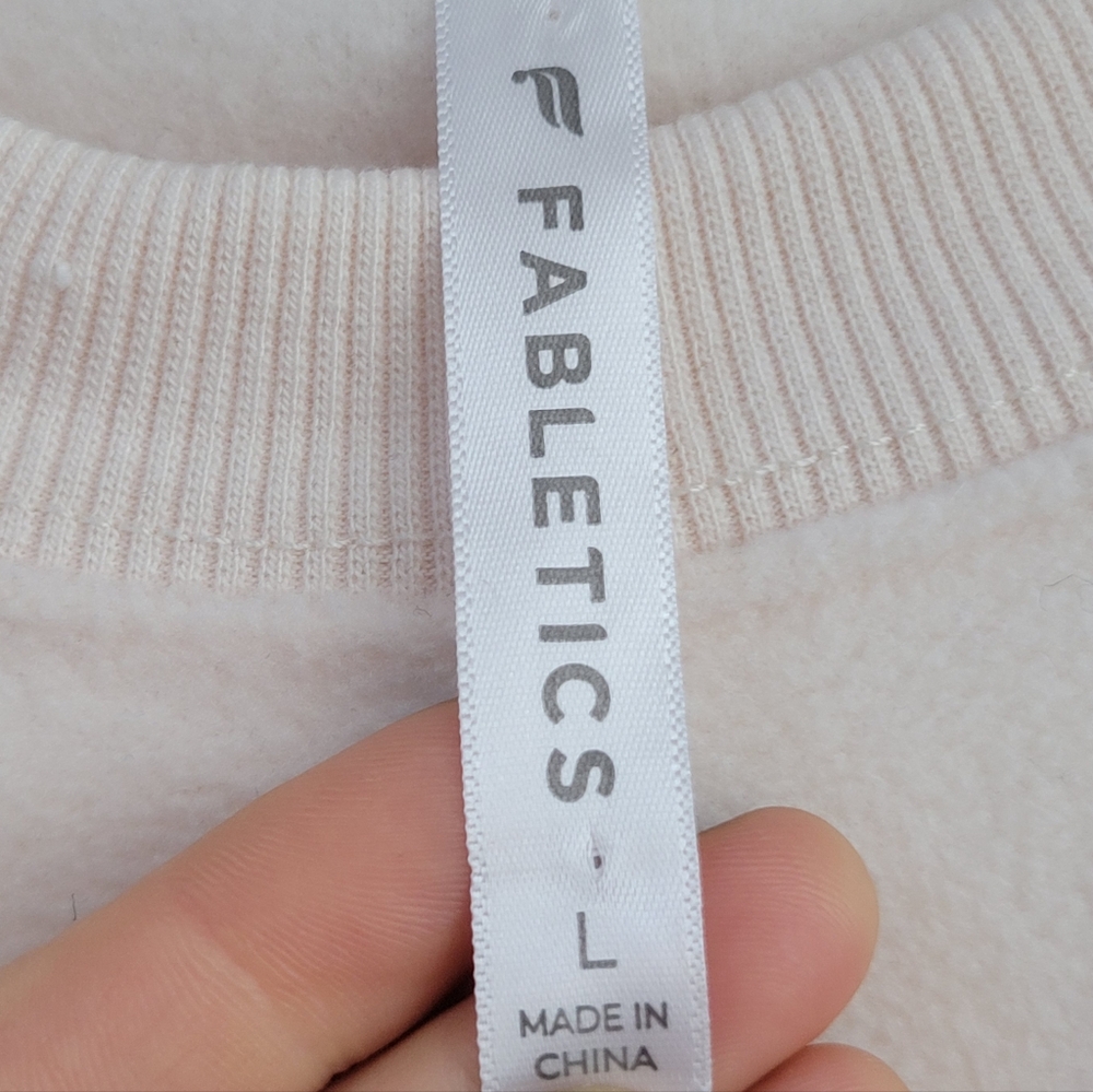 Fabletics Rayne Polar Fleece Ivory Sweater Women's Size L Athleisure Gym Casual - Picture 3 of 7